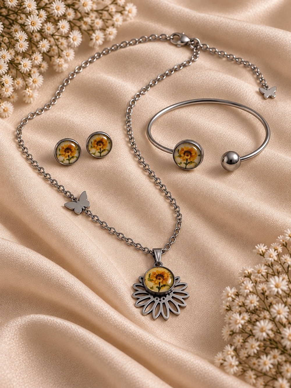 Sunflower jewelry set